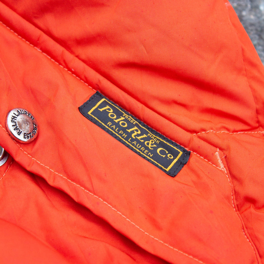 Polo Ralph Lauren Patch Spellout Down Puffer Gilet in Orange / Red