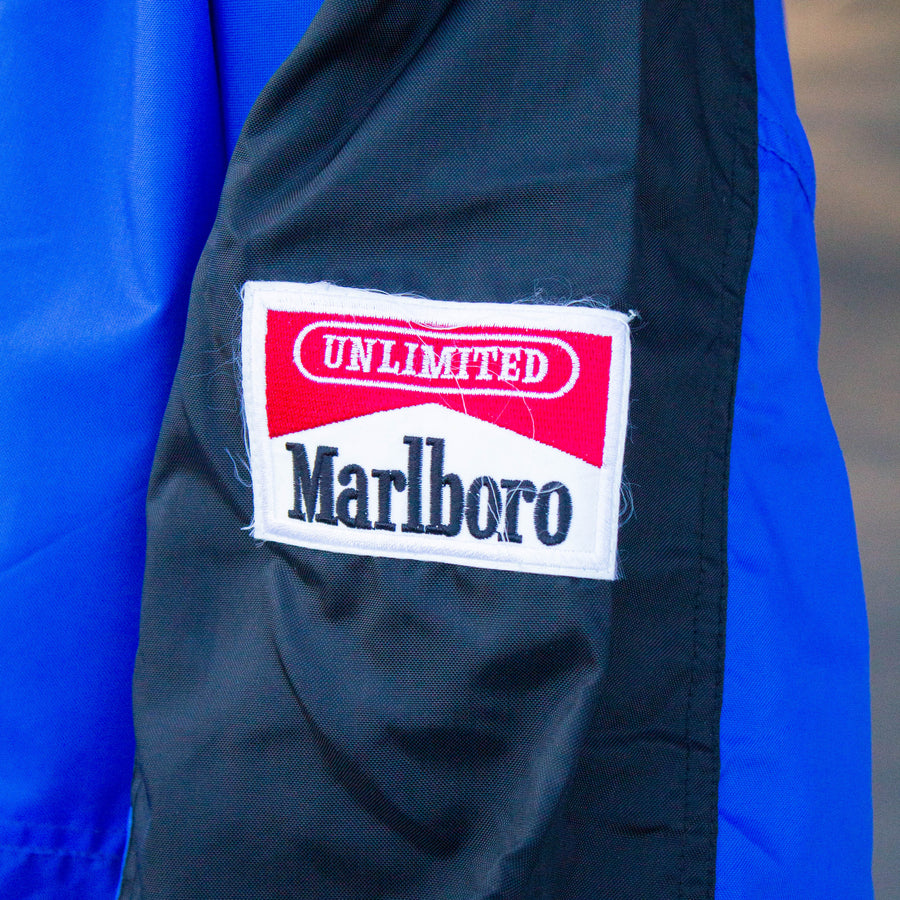 Marlboro Unlimited 90s Waterproof Jacket in Royal Blue & Black